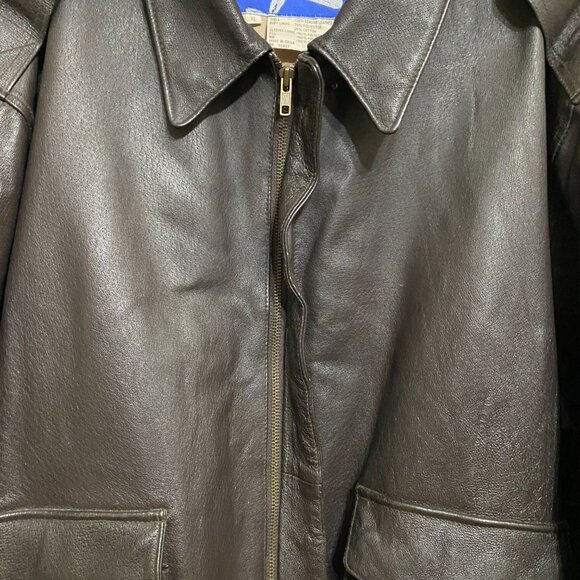 Mens Airborne Leathers A2 Air Force Bomber Jacket Sz XL Dark Brown Vintage 90’s - Picture 6 of 15